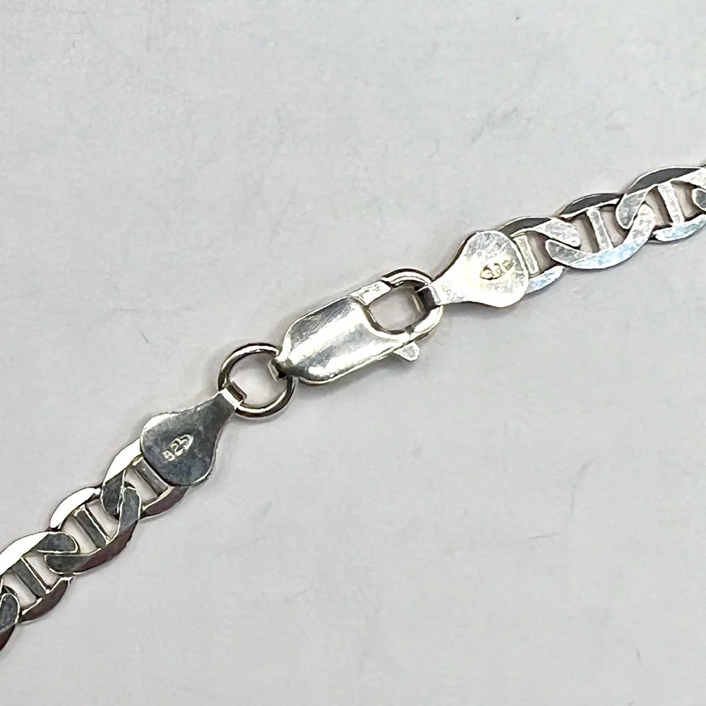 925 Sterling Silver MOISSANITE Ankh Pendant Necklace Mariner’s Chain Size 20”